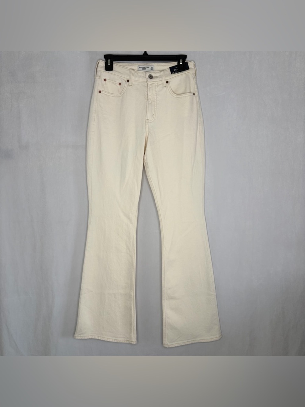 Abercrombie & Fitch Cream Curve Love‎ High Rise Bootcut Jeans - Picture 2 of 7